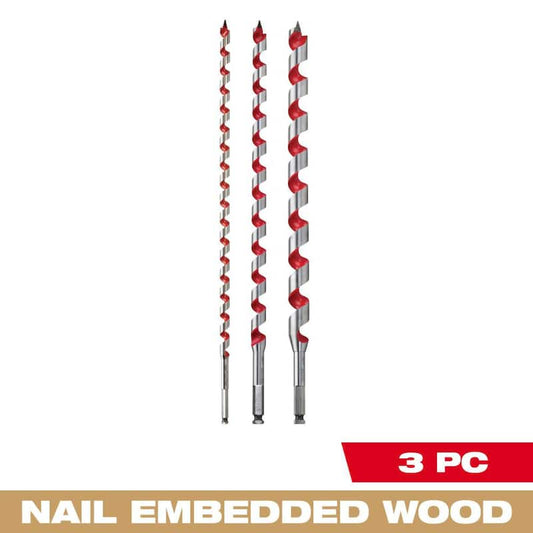 Ship Auger Wood Drilling Bit Set (3-Piece)