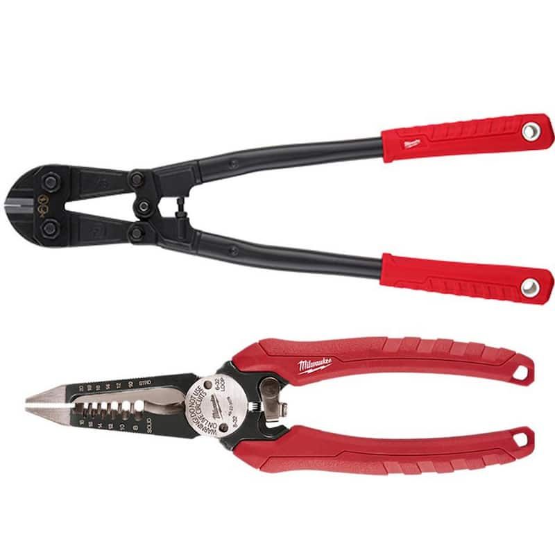 18 in. Bolt Cutter with 3/8 in. Maximum Cut Capacity and 6-in-1 Wire Strippers Pliers