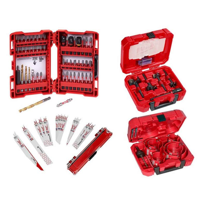 SHOCKWAVE Impact Duty Screw Driver Bit Set with Selfeed Bits, Carbide Hole Saw, Reciprocating Saw Blade (78-Piece)