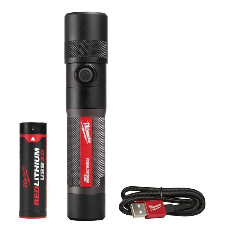 1100 Lumens LED USB Rechargeable Twist Focus Flashlight