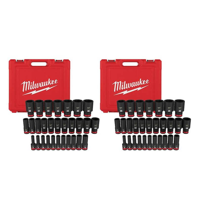 SHOCKWAVE 1/2 in. Drive Metric 6 Point Impact Socket Set (58-Piece)