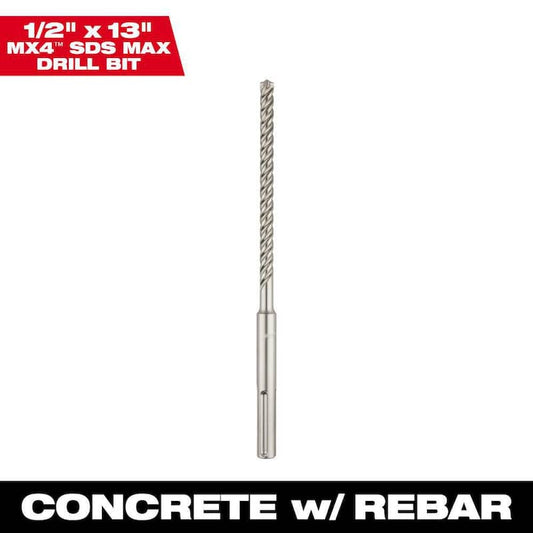 1/2 in. x 13 in. 4-Cutter SDS-MAX Carbide Drill Bit