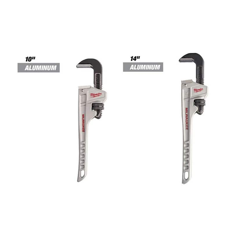 10 in. and 14 in. Aluminum Pipe Wrench Set (2-Piece)