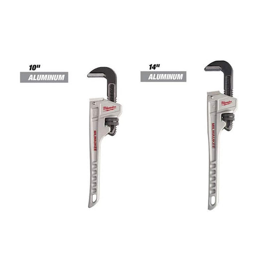 10 in. and 14 in. Aluminum Pipe Wrench Set (2-Piece)