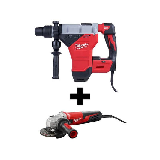 15 Amp Corded 1-3/4 in. SDS-Max Combination Hammer w/E-Clutch with 13 Amp 5 in. Small Angle Grinder w/Dial Speed