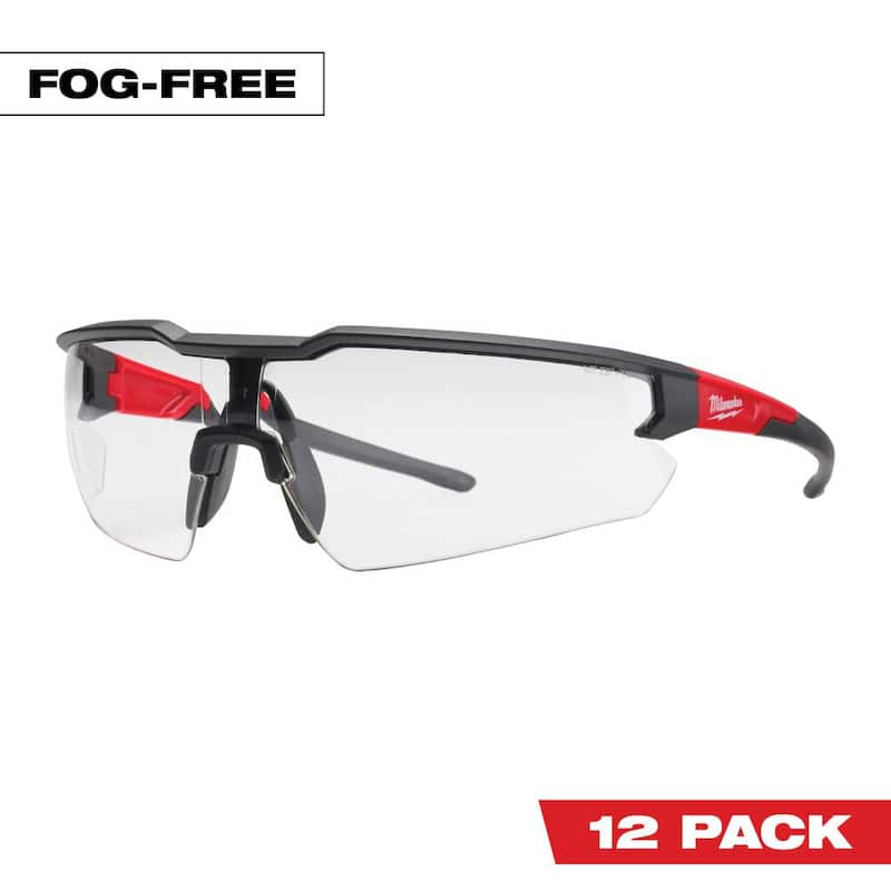 Safety Glasses with Clear Fog-Free Lenses (12-Pack)