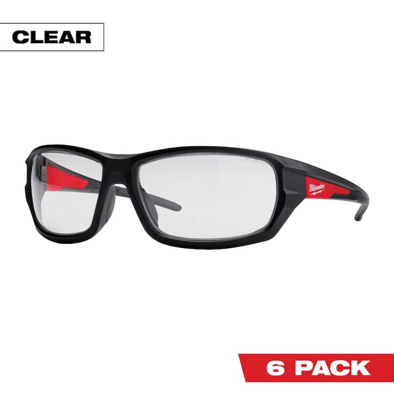 Performance Safety Glasses with Clear Fog-Free Lenses (6-Pack)