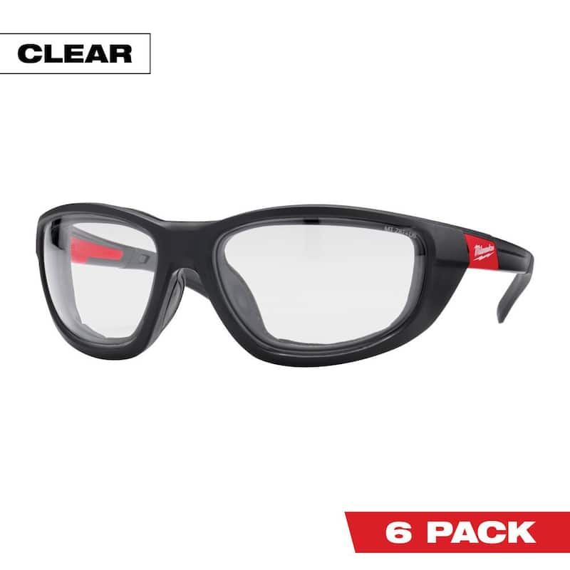 Performance Safety Glasses with Clear Fog-Free Lenses and Gasket (6-Pack)