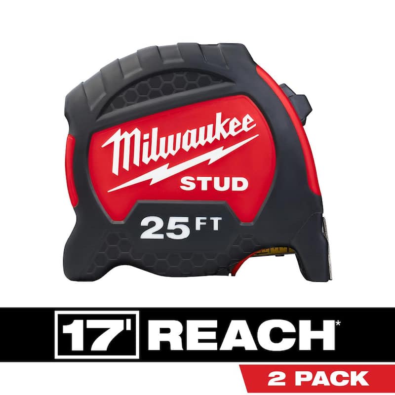 25 ft. x 1.3 in. Gen II STUD Tape Measure with 17 ft. Reach (2-Pack)