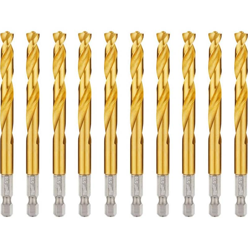 SHOCKWAVE 5/16 in. Titanium Twist Drill Bit (10-Pack)