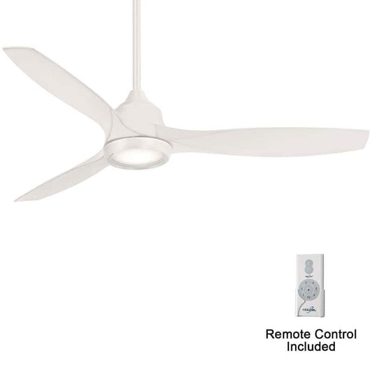 Skyhawk 60 in. Integrated LED Indoor Flat White Ceiling Fan with Light Kit and Remote Control