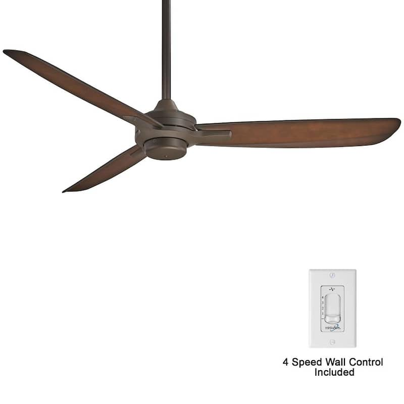 Rudolph 52 in. Indoor Oil Rubbed Bronze with Tobacco Ceiling Fan with Wall Control