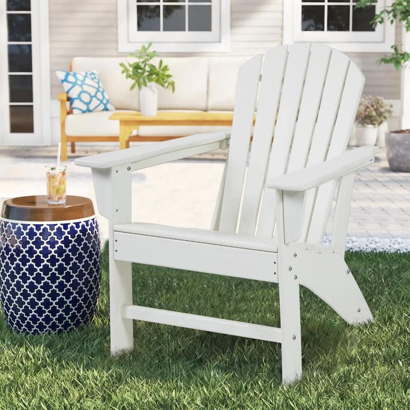 Outdoor Classic Composite of Adirondack Chair, All-Weather Resistant Deck Lounge Chair with Ergonomic Design