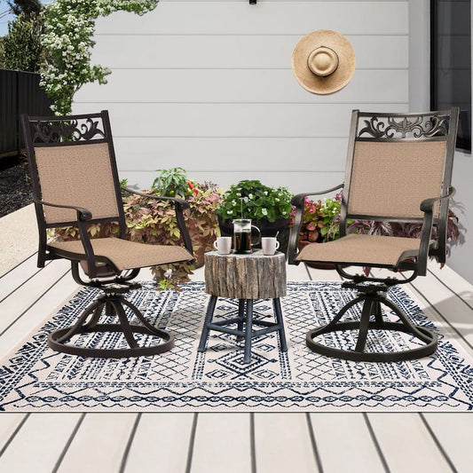 Patio Aluminum Swivel Outdoor Dining Chairs