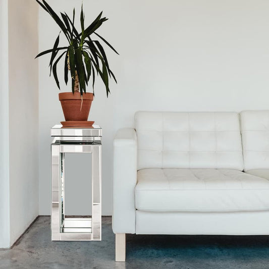 Small Mirrored Pedestal Table