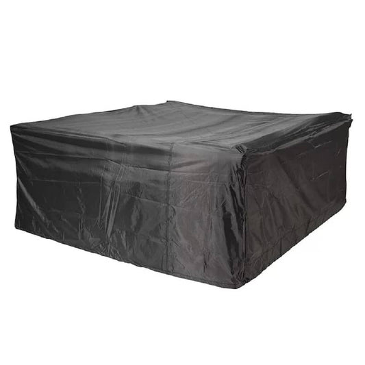 Seasons 106 in. x 28 in. Black Square Patio Set Cover