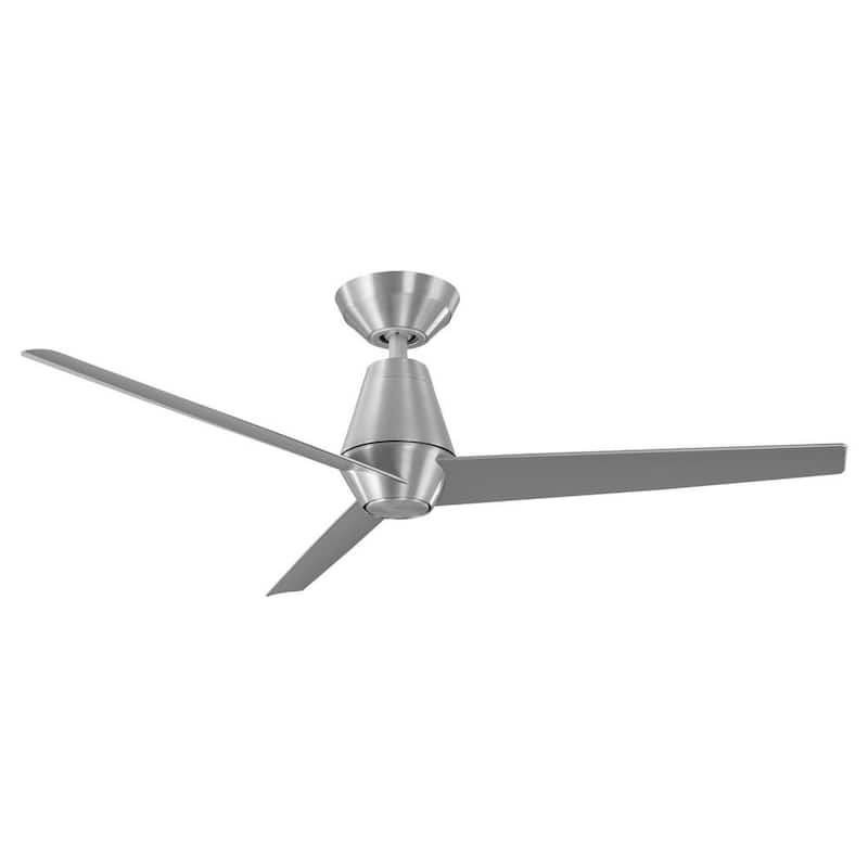 Slim 52 in. Integrated LED Indoor/Outdoor Brushed Aluminum 3-Blade Smart Ceiling Fan with Light Kit and Remote Control