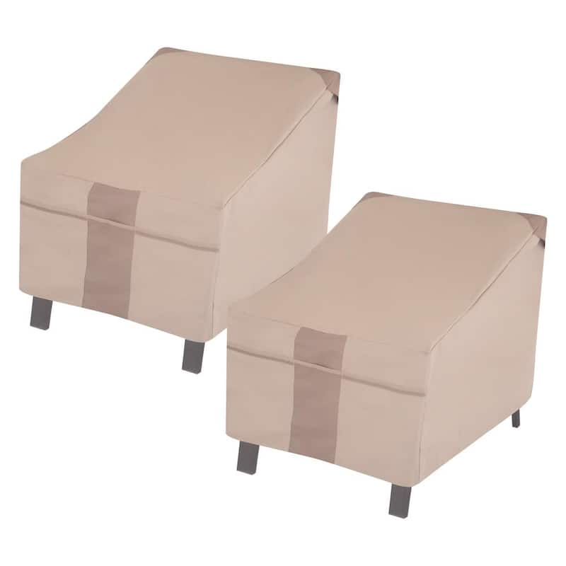 35 in. L x 38 in. W x 31 in. H, Beige Monterey Patio Lounge Chair Cover,(2-Pack)