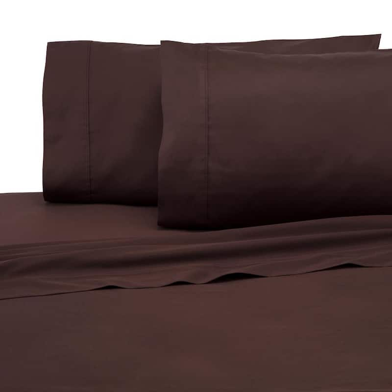 4-Piece Java Solid 300 Thread Count Cotton Queen Sheet Set