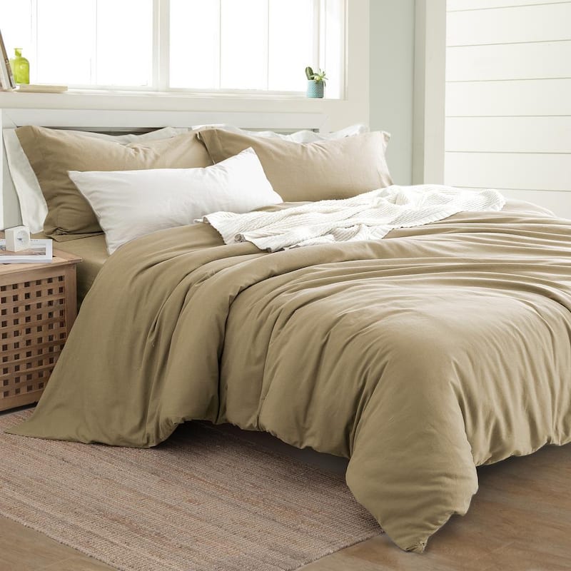 3-Piece Natural King Duvet Cover Set