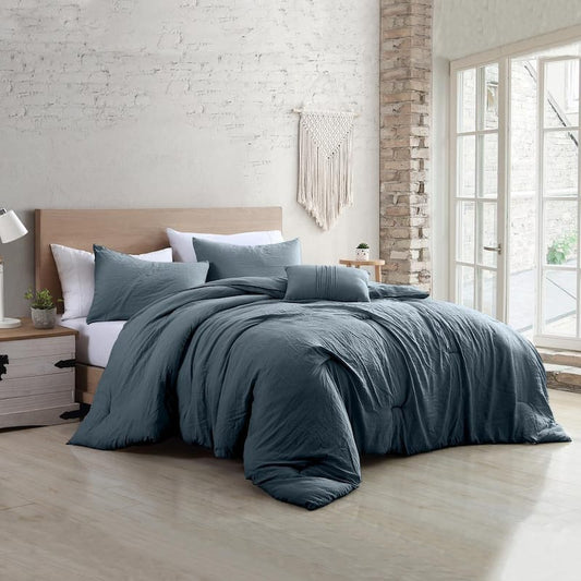 4-Piece Denim Beck Microfiber King Comforter Set