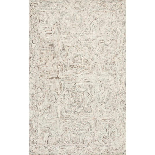 Ziva Neutral 3 ft. 6 in. x 5 ft. 6 in. Contemporary Wool Pile Area Rug