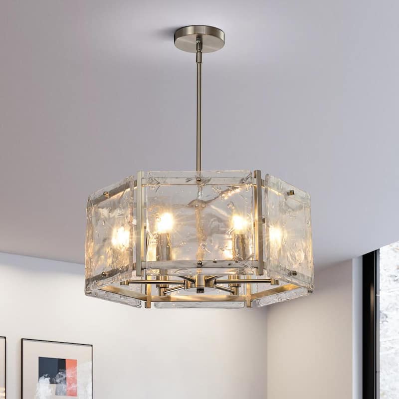 St. Louis 6-Light Nickel Unique Drum Chandelier