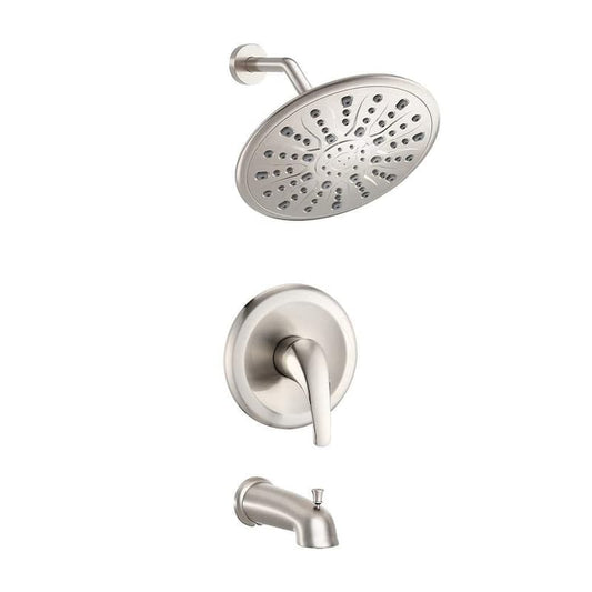 Single-Handle 1-Spray Tub and Shower Faucet in Brushed Nickel (Valve Included)