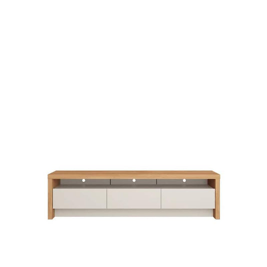 Sylvan 70.86 in. Off White and Cinnamon TV Stand with 3-Drawers Fits TV's up to 60 in. with Cable Management