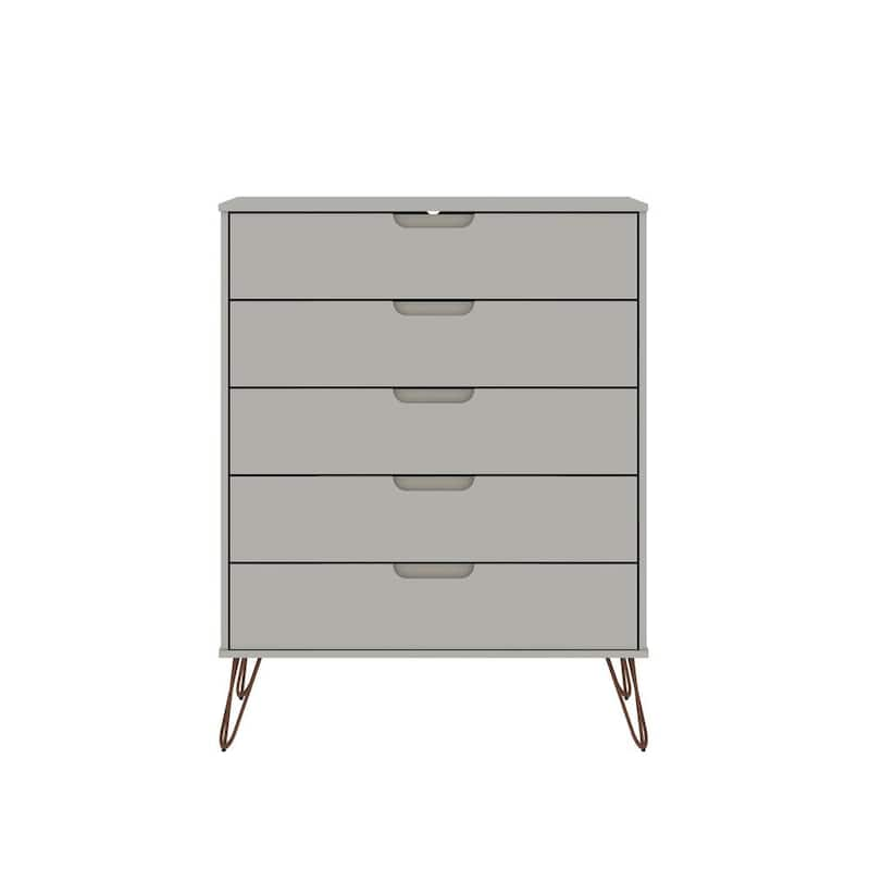 Rockefeller 5-Drawer Off White Tall Dresser (44.57 in. H x 35.31 in. W x 21.57 in. D)