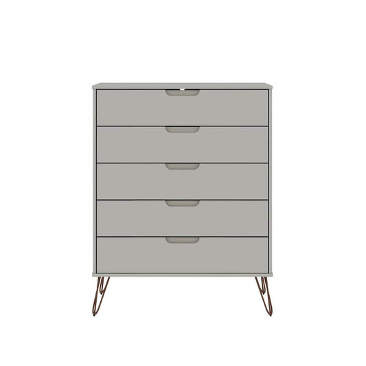 Rockefeller 5-Drawer Off White Tall Dresser (44.57 in. H x 35.31 in. W x 21.57 in. D)