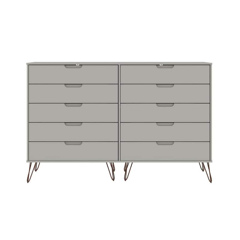 Rockefeller 10-Drawer Off-White Double Tall Dresser (44.57 in. H x 69.72 in. W x 19.02 in. D)