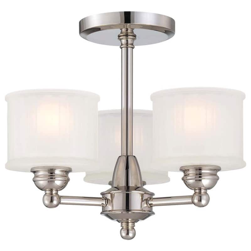 1730 Series 3-Light Polished Nickel Semi-Flush Mount