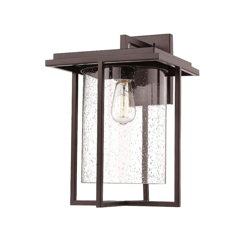 1-Light 13 in. Powder Coat Bronze Outdoor Sconce