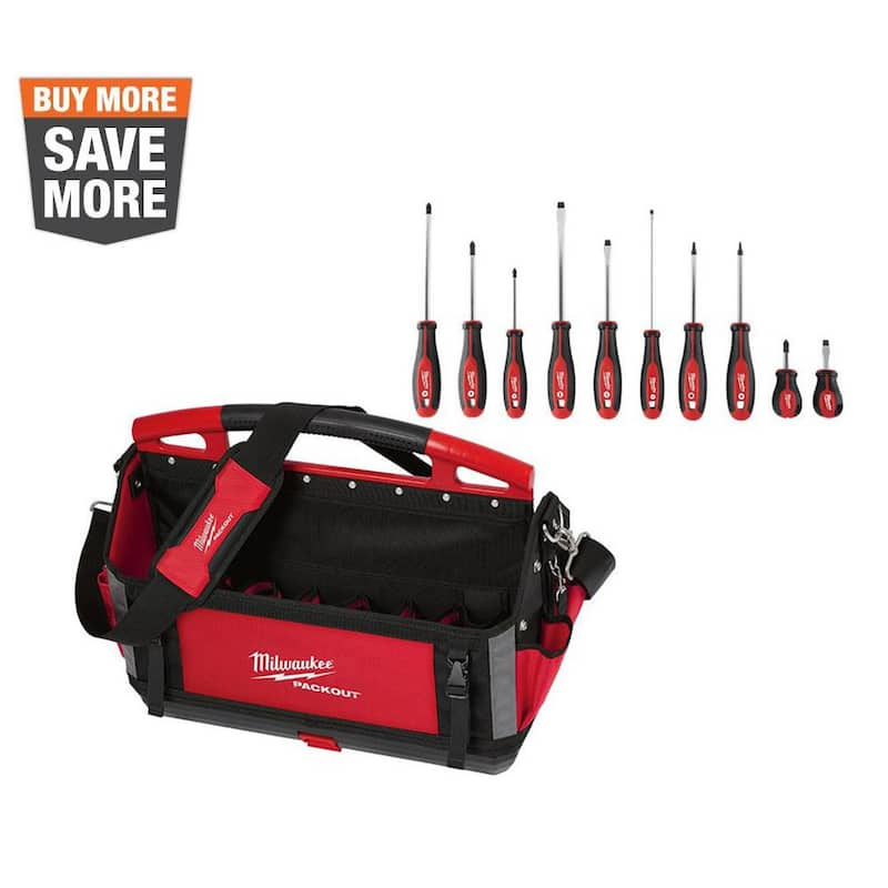 20 in. PACKOUT Tote with Screwdriver Set (11-Piece)