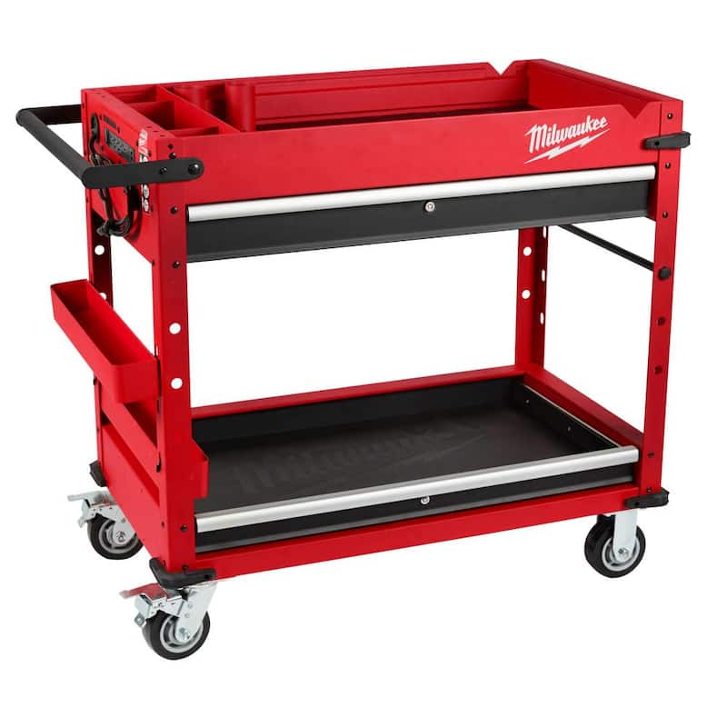 40 in. 2-Drawer Steel Work Cart