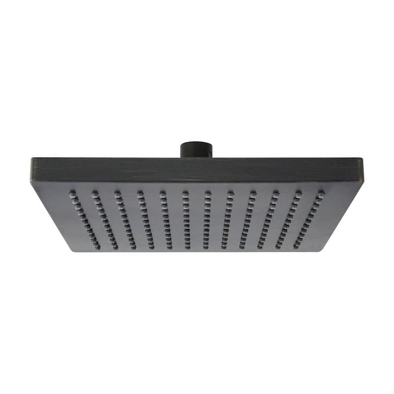 1-Spray 8 in. Single Wall Mount Fixed Rain Shower Head in Rubbed Bronze