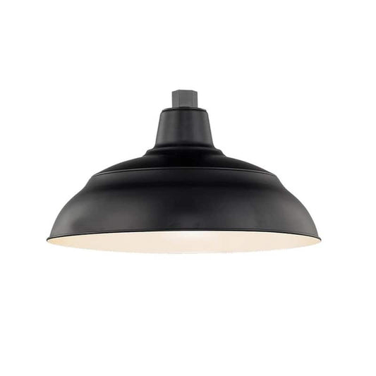 R Series 1-Light 15 in. Satin Black Warehouse Shade