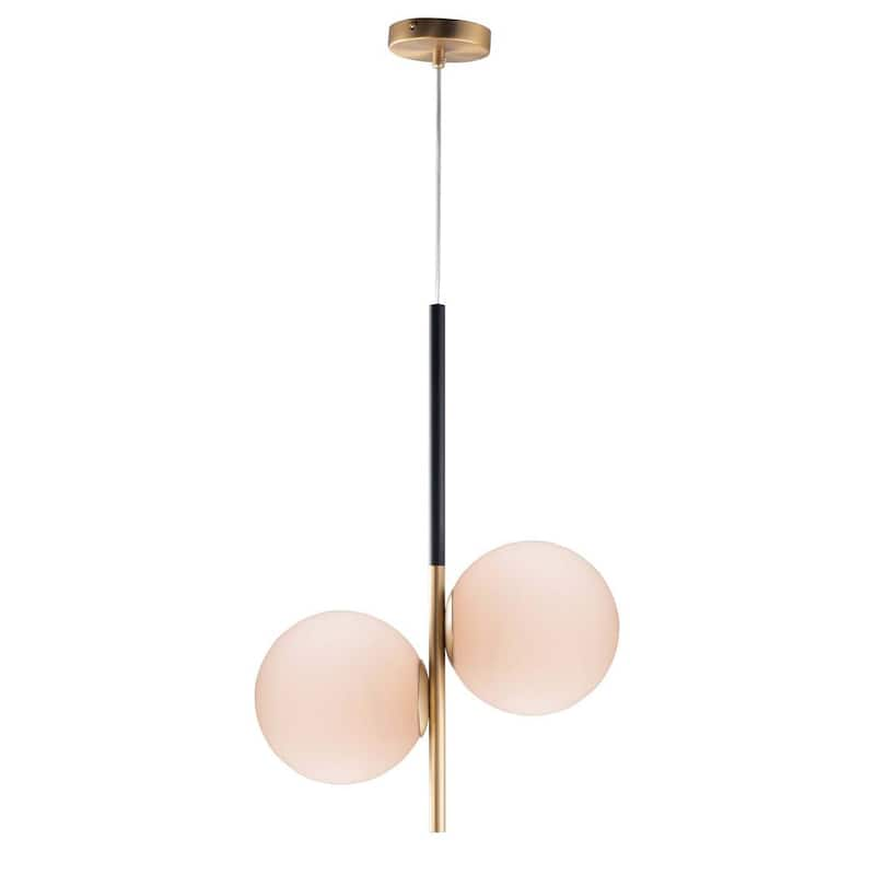 Vesper 2-Light Satin Brass/Black Pendant