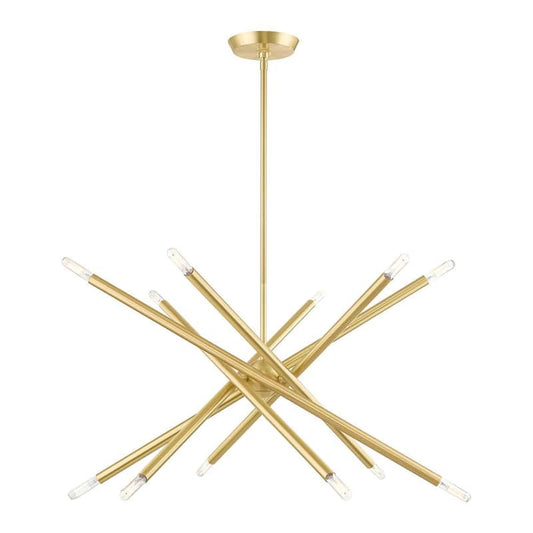 Soho 12 Light Satin Brass Chandelier