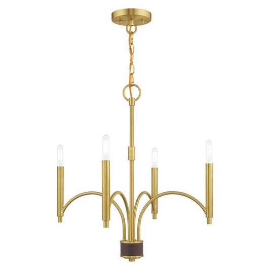 Wisteria 4 Light Satin Brass Mini Chandelier