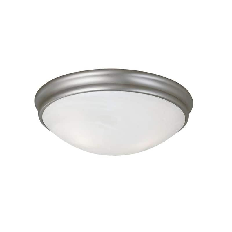 15 in. 2-Light Satin Nickel Flush Mount