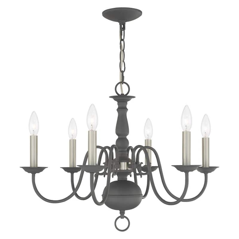 Williamsburgh 6 Light Scandinavian Gray Chandelier