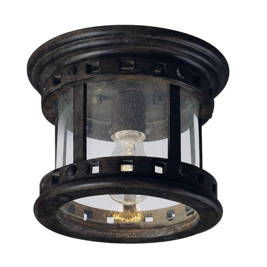 Santa Barbara Cast 1-Light Sienna Outdoor Flushmount