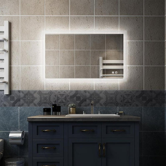 40 in.W x 24 in.H Rectangular Framed Anti-Fog LED Dimmable Wall Mounted Bathroom Vanity Mirror with Memory Touch Sensor