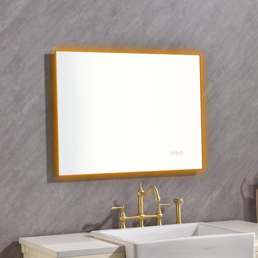 32 in. x 24 in. LED Super Bright Anti Fog Rectangular Dimmable Frameless Single Bathroom Vanity Mirror