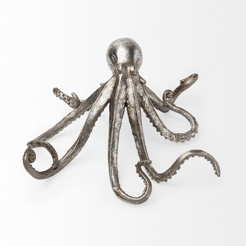 Strafford 5 in. H Silver Resin Octopus