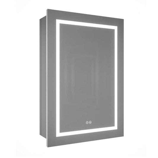 Yuris 26 in. W x 20 in. H Medium Rectangular Silver Aluminum Recessed/Surface Mount Medicine Cabinet with Mirror