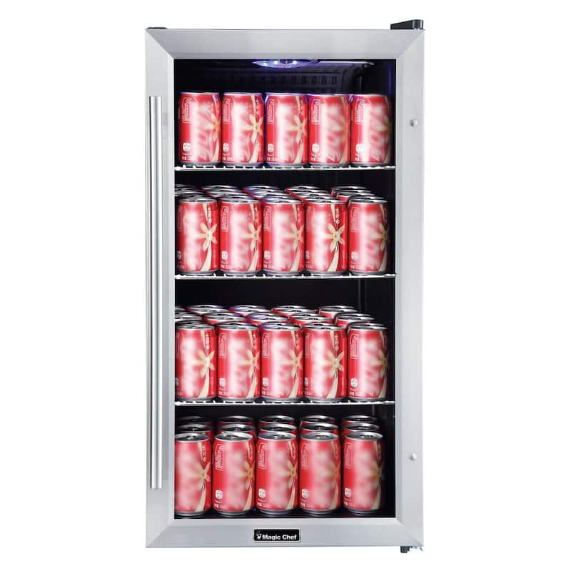 3.1 cu. ft. 87 (12 oz.) Can Beverage Cooler in Stainless Steel