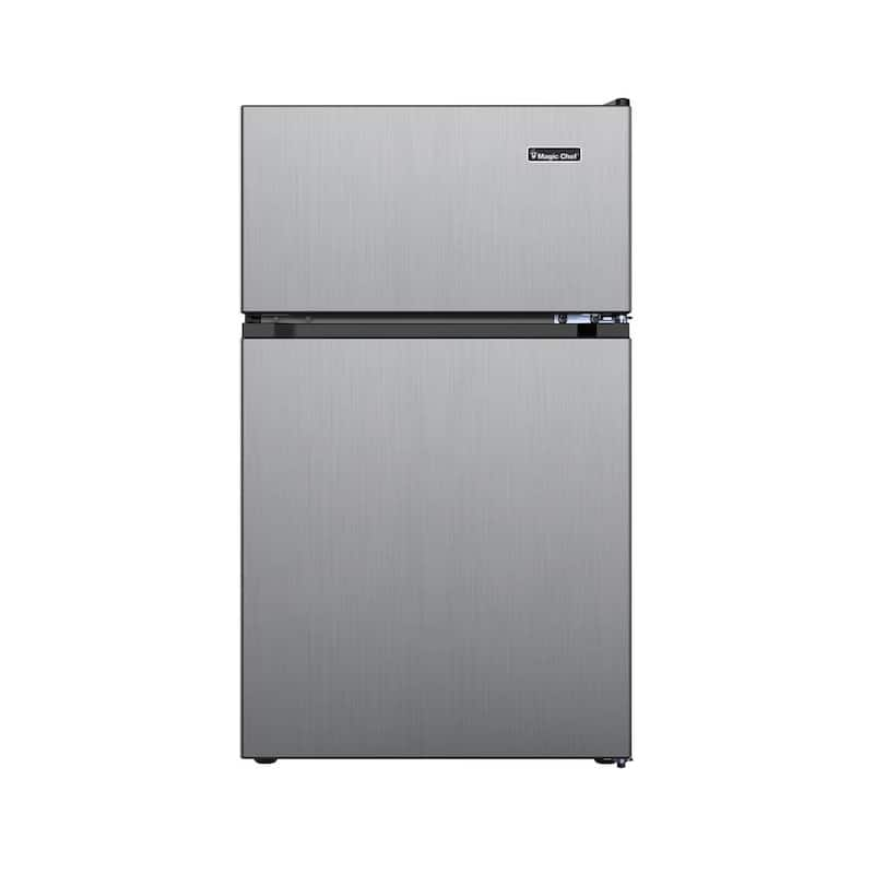 3.1 cu. ft. 2-Door Mini Refrigerator in Stainless Steel Look with Freezer,